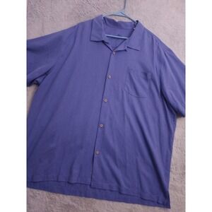 Tommy Bahama Shirt Mens 3XL Silk Blend Island Zone Purple Loop Collar Camp Beach